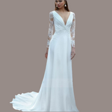 Beach Wedding Dress with Illusion Back