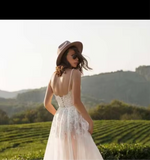 Vintage Sweetheart Spaghetti Straps A Line Wedding Dress