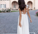 V-Neck Long Sleeve Wedding Dress