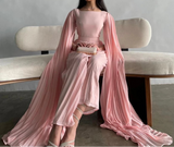 Pink Luxury Formal Dress with Sleeves