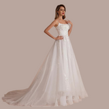 Graceful Lace Applique Wedding Dress