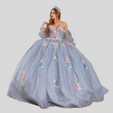 Princess Off Shoulder Floral Quinceanera Dress