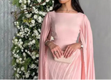Pink Luxury Formal Dress with Sleeves