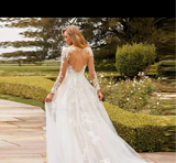 Elegant Lace Applique Wedding Dress