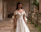 Modern Bow Decorate Princess A Line Wedding Dress