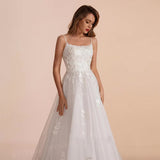 Graceful Lace Applique Wedding Dress