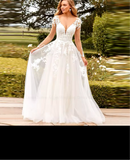 Elegant Lace Applique Wedding Dress