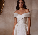 Off Shoulder Satin Mermaid Wedding Dress