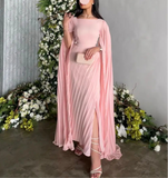 Pink Luxury Formal Dress with Sleeves