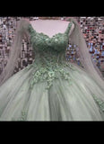 Flower Beading Lace Appliques Quinceanera Dress