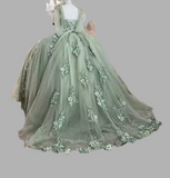 Flower Beading Lace Appliques Quinceanera Dress