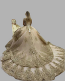 Champagne Gold Lace Princess Quinceanera Dress
