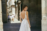 Graceful V-Neck Backless Spaghetti Straps A Line Wedding Dress