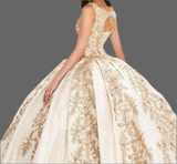 Quinceañera V-Neck Ball Gown Dress