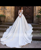 Elegant Lace Applique A-Line Wedding Dress