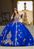 Butterfly Applique Beaded Sweet 16 Quinceanera Ball Gown