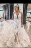 Tiered Lace A-line Wedding Dress