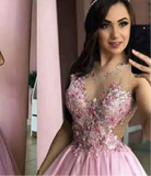 Pink 2-in-1 Wedding Dress with Detachable Train