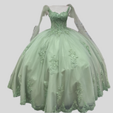 Flower Beading Lace Appliques Quinceanera Dress