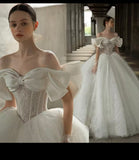 Exquisite Bow Decorate Ball Gowns A Line Wedding Dress