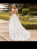 Elegant Lace Applique Wedding Dress