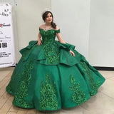Emerald Green Off-Shoulder Quinceañera Dress
