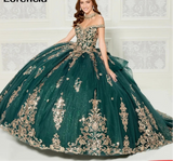 Lace Applique Beads Corset Sweet 16 Quinceanera Dress