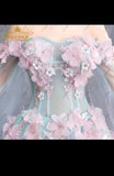 Princess Lace 3D Flower Quinceanera Dress With Cape