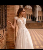 Elegant Lace Applique Wedding Dress