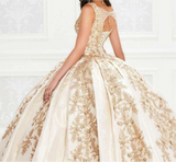 Quinceañera V-Neck Ball Gown Dress