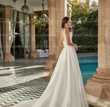 Gorgeous Sweep Train Satin Mermaid Wedding Dress