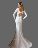 Gorgeous Satin Cut-out Backless Mermaid Wedding Dress