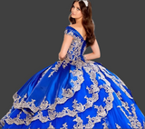 Royal Blue Off-Shoulder Quinceañera Gown