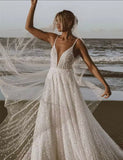 Elegant Sweetheart Sleeveless A Line Wedding Dress