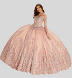Champagne Off-Shoulder Quinceañera Dress