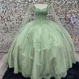 Flower Beading Lace Appliques Quinceanera Dress