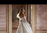 Glitter A-Line Wedding Dress with Long Sleeves