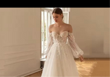 Tulle Tiered Off-Shoulder Wedding Dress