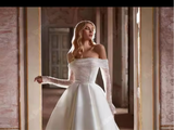 Glitter A-Line Wedding Dress with Long Sleeves