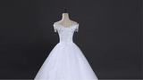 Vintage Lace Long Train Wedding Dress