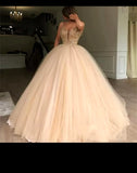 Gold Puffy Ball Gown Quinceañera Dress