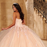 Puffy Off The Shoulder Flowers Quinceanera Ball Gown