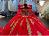 Princess Red Ball Gown Quinceañera Dress