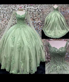 Flower Beading Lace Appliques Quinceanera Dress