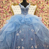 Glittering Off-Shoulder Prom Quinceanera Dress