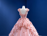 Pink Quinceañera Tulle Ball Gown
