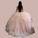 Off-Shoulder Sparkly Organza Quinceanera Gown