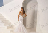 Classic Lace Appliques Spaghetti Straps Mermaid Wedding Dress