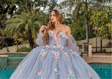 Princess Off Shoulder Floral Quinceanera Dress