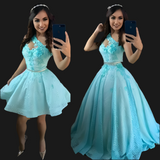 One-Shoulder Lace Quinceanera Dress